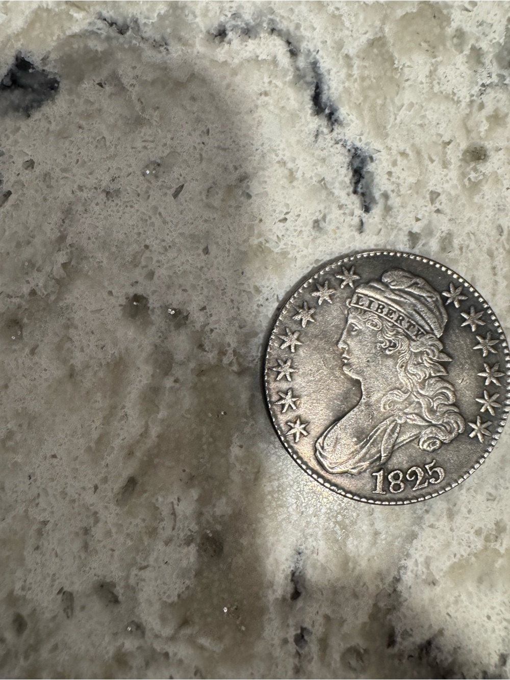Vintage 1825 Liberty Silver Coin - Classic Silver Tone